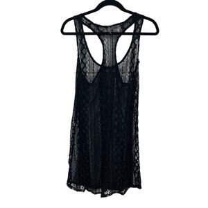 Gothic black sheer lace racerback tank top BKE Resort size S